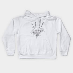 Lavender Line Art Kids Hoodie